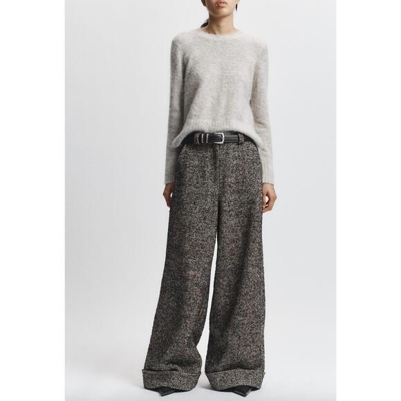 NEW SAINT ART otto boucle wide leg pants in grey